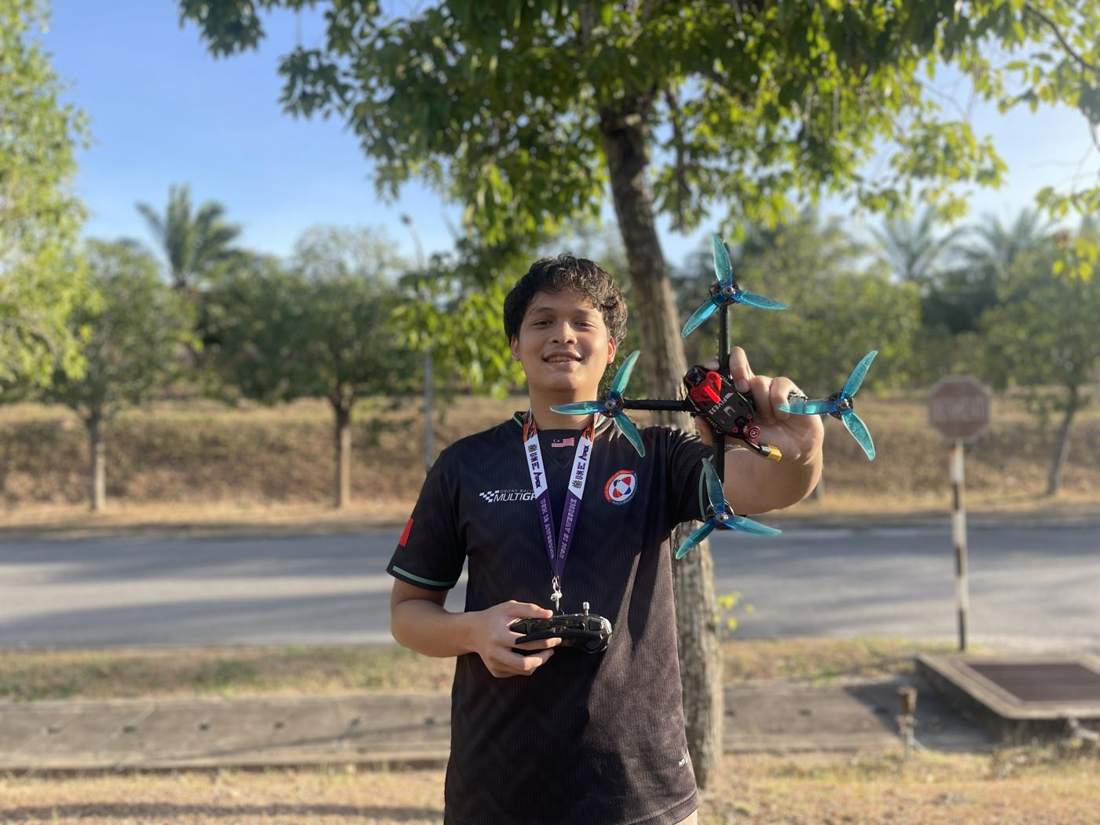 Adam with his FPV drone, 2026